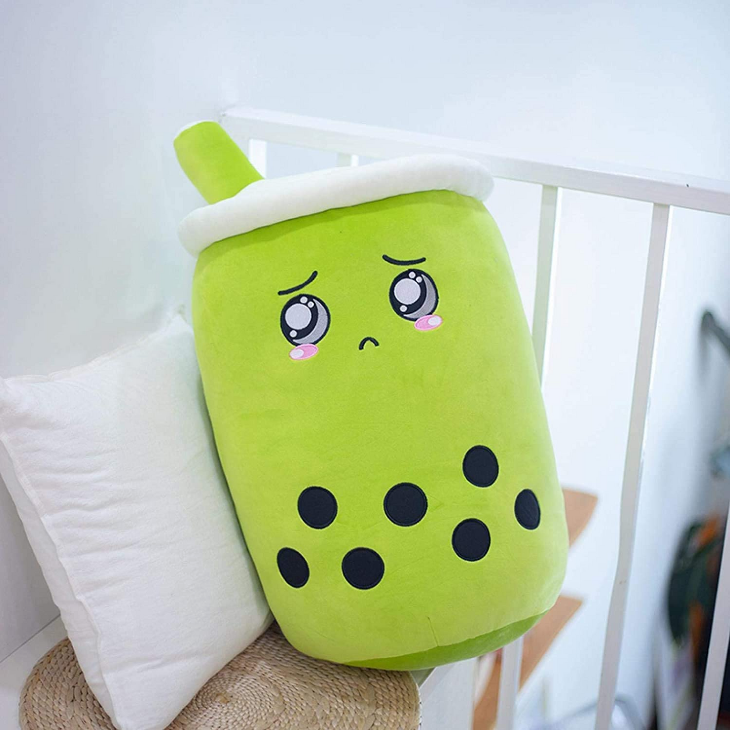 Strawberry Milk Tea Plush Pillow – Cute Boba Toy