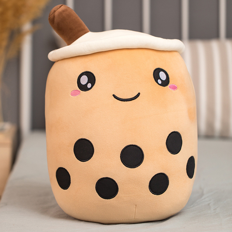 Strawberry Milk Tea Plush Pillow – Cute Boba Toy