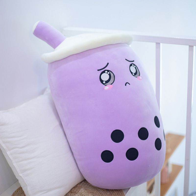 Strawberry Milk Tea Plush Pillow – Cute Boba Toy