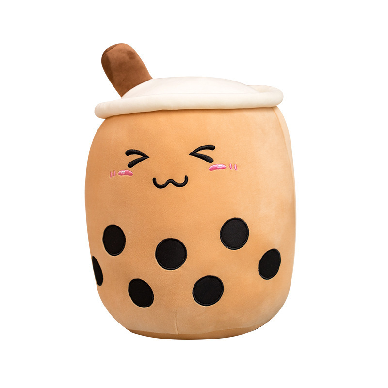 Strawberry Milk Tea Plush Pillow – Cute Boba Toy