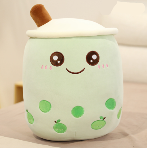 Strawberry Milk Tea Plush Pillow – Cute Boba Toy