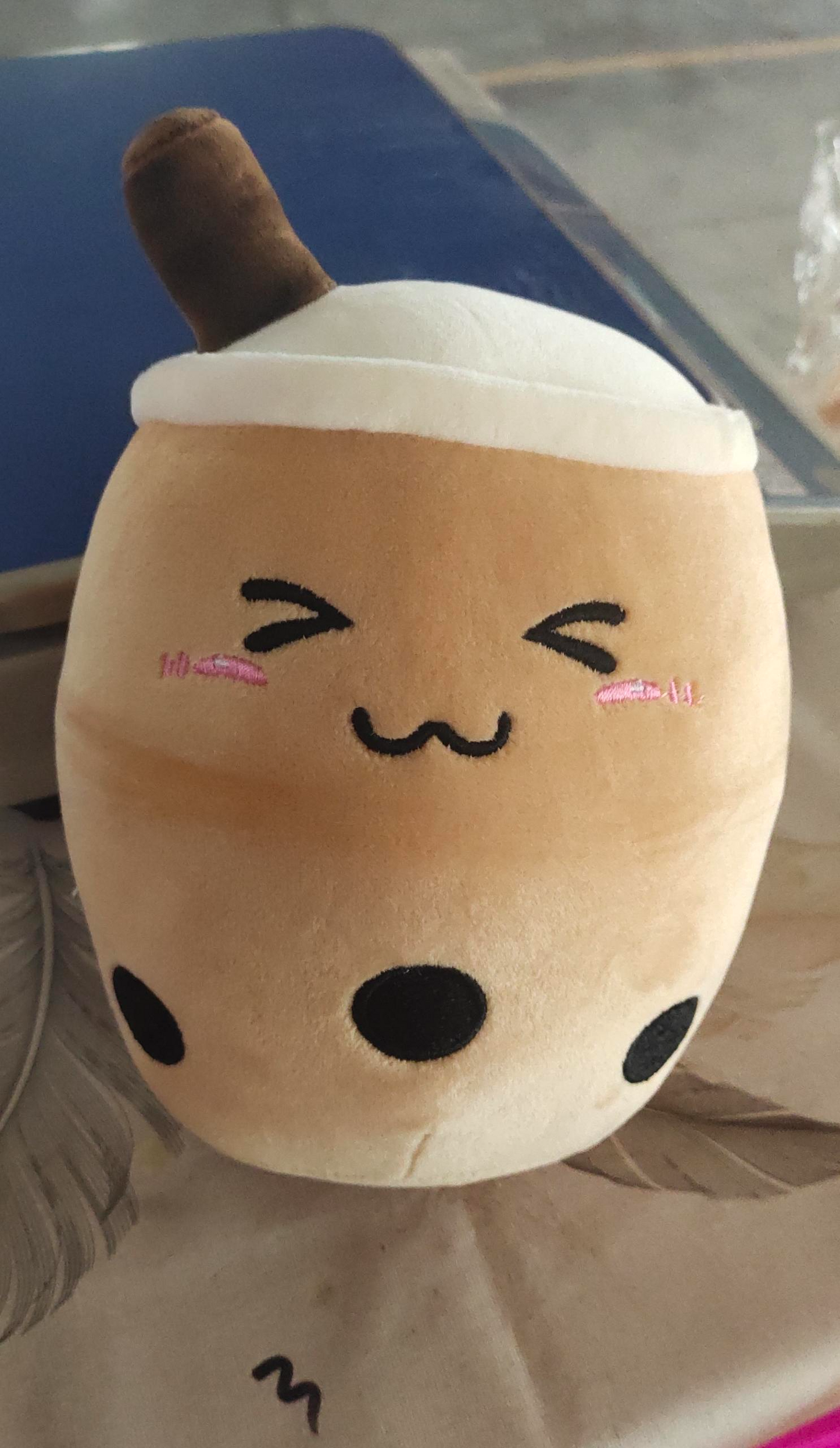 Strawberry Milk Tea Plush Pillow – Cute Boba Toy