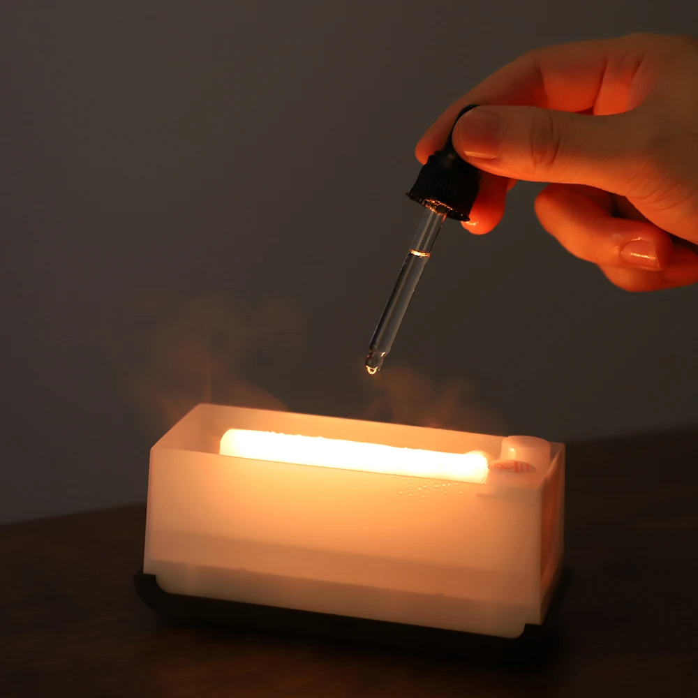 Flame Diffuser & Humidifier: Lamp with Essential Oil and Atmosphere Light